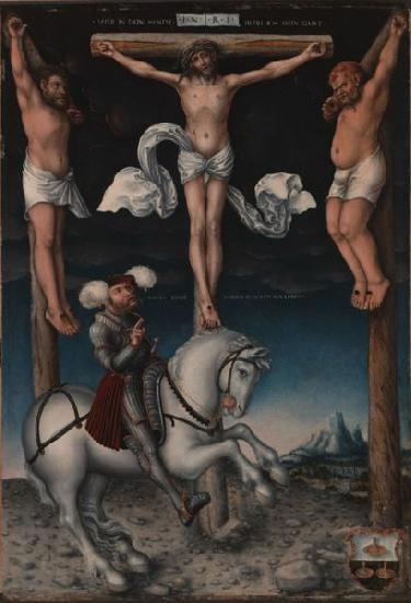 Lucas Cranach The Crucifixion with the Converted Centurion. Norge oil painting art